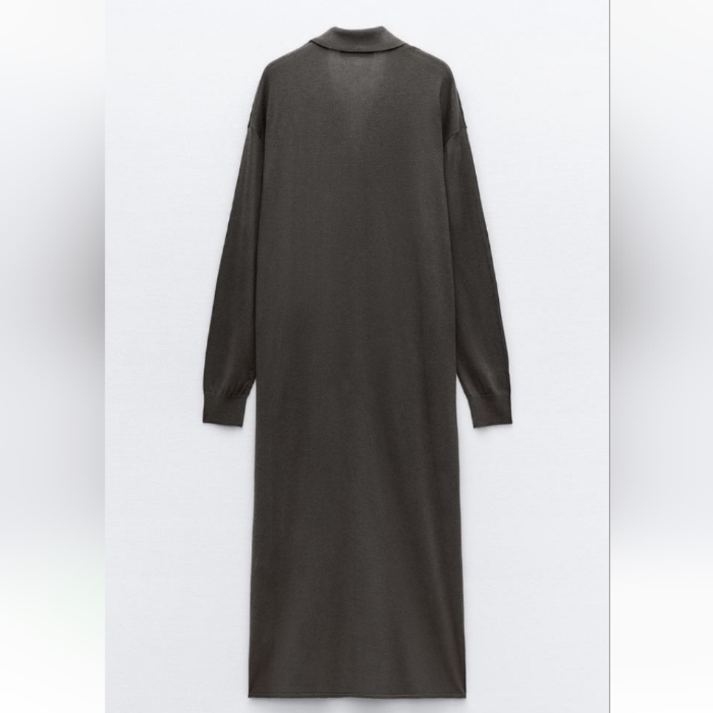 Zara Knit Dress With Wool Blend and Side Buttons Sz-XL - Picture 6 of 11
